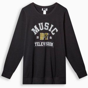 ❤️NWT VINTAGE TORRID SWEATSHIRT ☆ MTV VINTAGE 1980s ☆ GRAPHIC TEE PLUS SIZE
